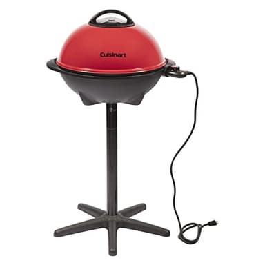 Cuisinart Indoor/Outdoor Electric Grill, 2-in-1 Portable BBQ with Nonstick Cooking Surface, Electric Grill Outdoor with Adjustable Heat, Stand/Tabletop Options for Cookouts, Barbecues, Small Spaces
