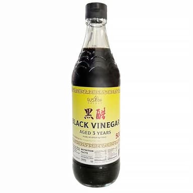 Fusion Select 500ml Chinese Black Vinegar - Authentic Chinkiang Black Vinegar for Cooking, Sauces, Dressings - Zero Artificial Color & Flavors - Aged for 3 years - Kitchen Condiments & Ingredients