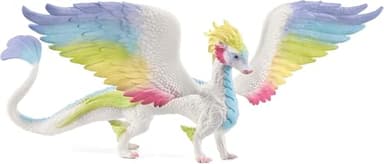 schleich Bayala - 13” Rainbow Dragon Figurine with Movable Wings - Winged Mythical Creature Figure with Glittering Body - Colorful Girl Dragon Toy for Imaginative Play - Kids Ages 5+ | 70728