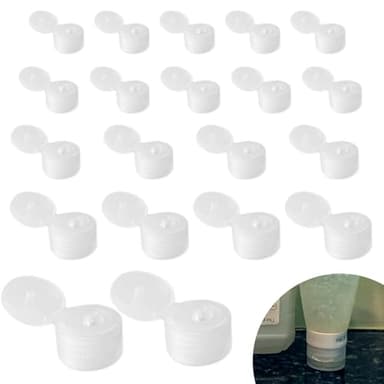 20-Pack with 5 Sizes Reusable, Leak-Proof Caps Flip Top Snap Top Dispenser Perfect for Most Bottles Zero Waste Solution for Home Bathroom-Bottle Emptying Caps Included