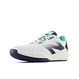 New Balance Men's FuelCell 796 V4 Tennis Shoe, White/Nb Navy/Cyber Jade, 10.5 Wide