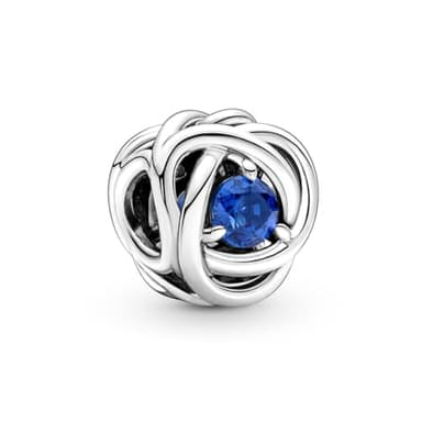 Pandora September Blue Eternity Circle Charm Bracelet Charm Moments Bracelets - Stunning Women's Jewelry - Gift for Women - Made with Sterling Silver & Man-Made Crystal