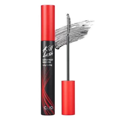 CLIO Kill Lash Superproof Mascara, Waterproof Lengthening Mascara with Slim Curved Brush for Straight Lashes, Smudge-Resistant Long Wear, Lifted Curl and Clean Separation (001 Long Curling)