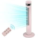 Antarctic Star Tower Fan Portable Floor Fans 85°Oscillating Fan 36'' Quiet Cooling 12H Timer Remote Control Standing Bladeless Electric 3 Speeds Wind 3 Modes Bedroom Office(36 inch, Pink)