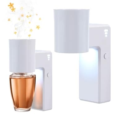 2 Pcs Wall Fragrance Plug in with Night Light Compatible with Bath and Body Works Wallflowers, with 3-Speed Adjustable Fragrance Essential Oil Diffuser for Home, White