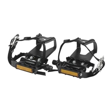 Bike Pedals with Toe Cages and Straps Universal Fit Bicycle Pedals 9/16" Compatible, Non-Slip & Durable Lightweight, Fits Most Adult Bikes & MTB Bicycles