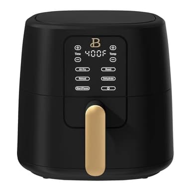 B 6 Qt Air Fryer with Touchscreen by Drew Barrymoree, TurboCrisp Technology, EverGood Ceramic Nonstick, 4 Functions (Black)