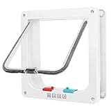 Cat Door, Safety Pet Door with 4 Way Lock, Weatherproof & Easy Installation Cat Flap Door for Interior Exterior Door, Window, Wall(X-Large, 7.87in x 8.66in Flap)