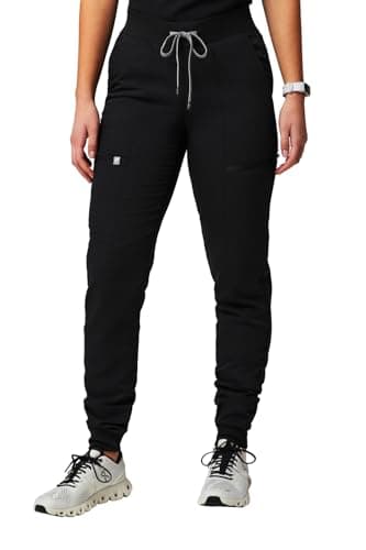 Fabletics Women's Active Scrub Jogger - MotionTech, 4-Way Stretch, Pocket-Packed, Lightweight, Semi-Slim Fit, M/Regular 28 in | 28, Black