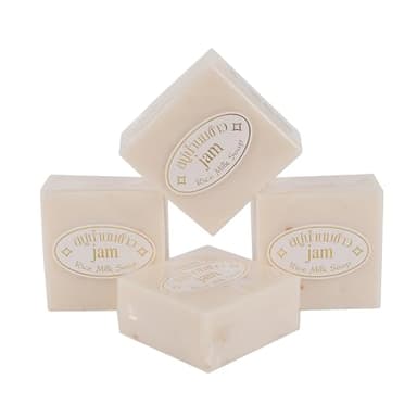 Maruomiki Handmade Genuine Thai Rice Soap 4/8/12PCS sets. 65g/PCS,Cold - Processed.Great for bath, hands, face & gifting (4PCS)