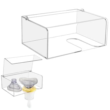 Beautyflier Wall-Mounted Holder for LifeVac Choking Rescue Device, Durable Acrylic Shelf Box for Airway Suction Device, Holds 1 Device + 1 Mask, Easy to Install and Access (Holder Only)