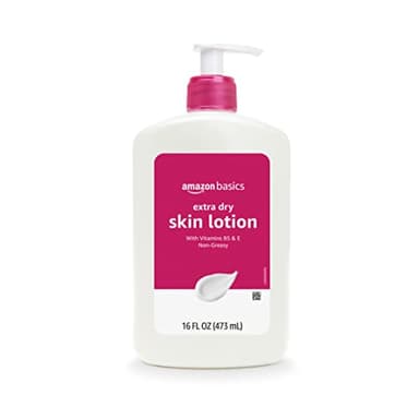 Amazon Basics Body Lotion For Dry Skin with Vitamins B5 & E, Clean Scent, 16 fl oz (Previously Solimo)