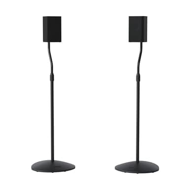 SANUS Speaker Stands Pair for Satellite & Bookshelf Speakers up to 3.5lbs – 10” Height Adjustment – Includes L-Shaped Bracket & Keyhole Adapter for Compatibility – Easy DIY Assembly