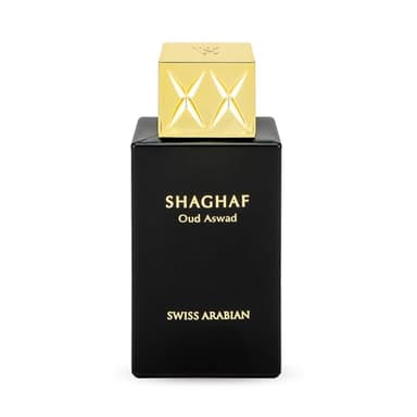 Swiss Arabian Shaghaf Oud Aswad | Oriental Woody Eau de Parfum 75ml – 2.5 Oz | Long-Lasting Unisex Arabic Oud Fragrance for Men & Women | Luxury Arabic Perfume for Fall & Winter