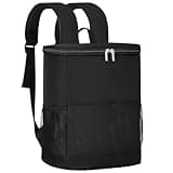 Insulated Cooler Backpack 30 Cans - Leak Proof Beer Backpack Lightweight Cooler Bag for Travel, Camping, Beach, Lunch (Black)