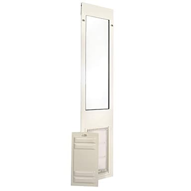 Endura Flap Thermo Panel Pet Door for Sliding Glass Doors | Heavy-Duty Aluminum Frame with Secure Locking Cover | Energy Efficient & Easy Install | White, Large Flap, 77.25"-80.25" Slider Height