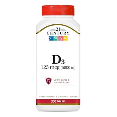 21st Century D3 5000 IU Tablets, 360 Count (Pack of 1)