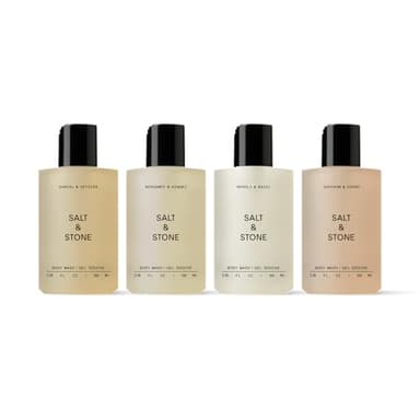 Salt & Stone Body Wash Mini Discovery Set | For Women & Men, Sulfate, Paraben, & Dye Free, Leaving Skin Soft and Hydrated | Travel-Sized Body Wash