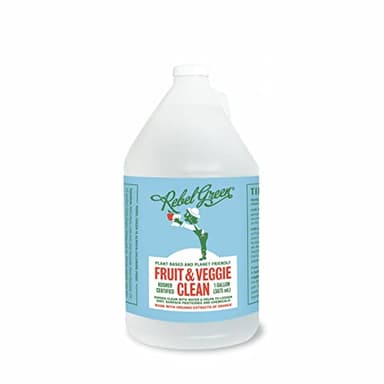 Rebel Green Fruit & Veggie Clean - Plant-Based Produce Cleaner - Natural Fruit and Vegetable Wash with No Aftertaste - Dirt & Grime Removal - Made with Organic Extracts of Citrus - Gallon