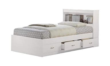 212 Main Twin-Size Captain Bed with 3-Drawers & Headboard - White