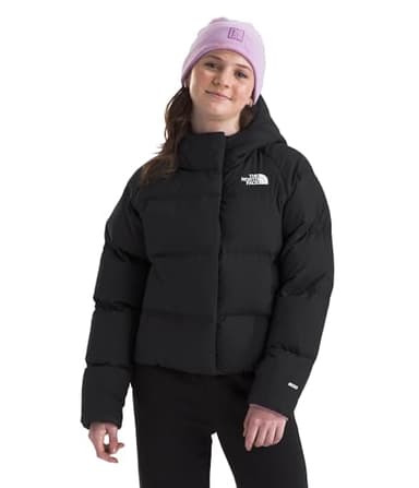 The North Face Girls' North Down Hooded Jacket | Water Repellent, 600 Fill Recycled Waterfowl Down, & Insulated Hood, TNF Black, Small