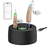 Bluetooth Hearing Aids(Not Amplifiers), Hearing Aids with Bluetooth for Seniors, Rechargeable Otc Hearing Aids,16 Channel Small Mini Hearing Aids for Adults (Brown)