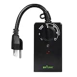 BN-LINK Outdoor 24-Hour Timer with Photocell Light Sensor, Water Resistant Photoelectric Countdown Timer(2, 4, 6 or 8 Hours Mode), Weatherproof, Two (2) Grounded Outlets for Home and Garden, Black