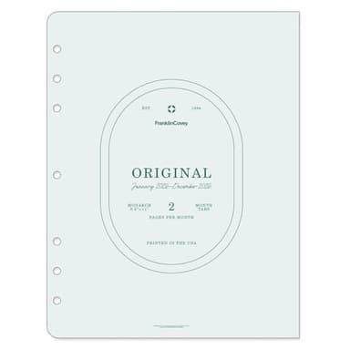 FranklinCovey - Original Two Page Monthly Calendar Tabs for Ring-Bound FranklinCovey Planners (Monarch, Jan 2026 - Dec 2026)