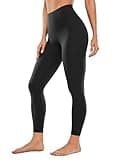 CRZ YOGA Womens Butterluxe High Waisted Yoga Leggings 25" - Double Seamed Buttery Soft Comfy Athletic Gym Workout Pants Black Medium