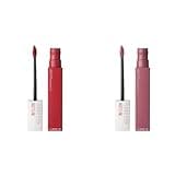 MAYBELLINE Super Stay Matte Ink Liquid Lipstick Makeup Bundle with Shades Pioneer and Lover, Long Lasting High Impact Color, Up to 16H Wear, 2 Count