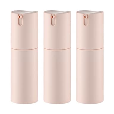 Airless Pump Bottles Travel: Lotion Dispenser for Small Size - Empty Shampoo Containers - Mini Vacuum Jar for Cream - 1 oz Plastic Pink