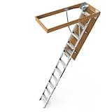Aluminum Attic Ladder - Retractable Loft Stairs, Folding Pull-Down Design, Manual Lifting for 7'8"-10'3" Ceiling Height, 22.5" x 54", 375 lbs Capacity