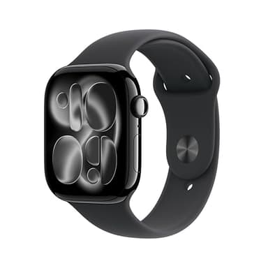 Apple Watch Series 11 [GPS 46mm] Smartwatch with Jet Black Aluminum Case with Black Sport Band - M/L. Sleep Score, Fitness Tracker, Health Monitoring, Always-On Display, Water Resistant