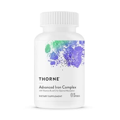 THORNE - Advanced Iron Complex (Formerly Ferrasorb) - Complete Blood Support Formula* - Elemental Iron, Folate, B and C Vitamins for Optimal Absorption - Gluten, Dairy & Soy-Free - 60 Servings