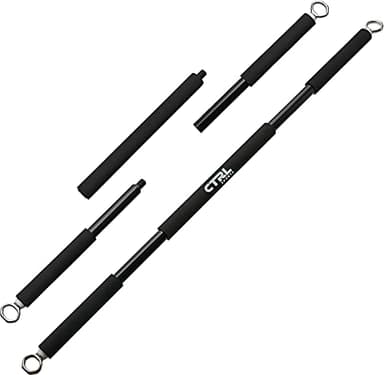 Resistance Band Bar for Fitness – Workout Bar for Exercise, Squat, Biceps, Triceps, Shoulders, Back – Adjustable 3 Parts Bar for Resistance Bands – Durable Portable Steel Pilates Resistance Bar