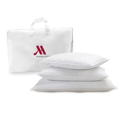 Marriott Luxury Hotel Pillows | King Size Feather & Down Pillow for Side & Back Sleepers | Plush Dual-Chamber Design, Hypoallergenic & Machine Washable | 2 Pack