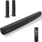 Assistrust Sound Bar for Smart TV, 90W Soundbar with Bluetooth/ARC/Optical/AUX Connect, Auto Volume Boost, 3 Equalizer Modes, 2 in 1 Detachable Soundbar for TV for TV/PC/Gaming/Projectors