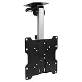 Mount-It! Flip Down TV and Monitor Mount | Ceiling Kitchen Overhead and Under Cabinet Mount | Fits Flat Screens 13 15 17 19 21.5 24 27 32 37 Inches | VESA Compatible 75-200 | Height Adjustable