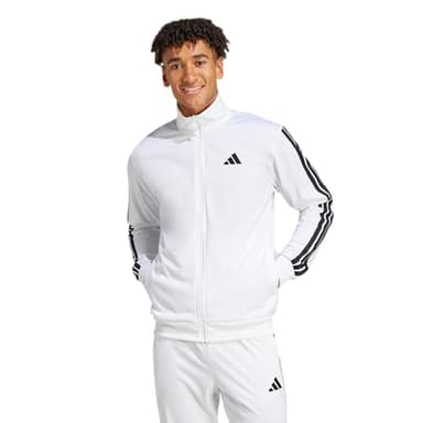 adidas Men's 3-Stripes Tricot Regular Sportswear Track Top, White, Medium/Tall