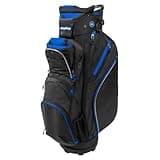 Bag Boy Chiller Golf Cart Bag, 14 Way Top with Full Length Individual Dividers, Dedicated Putter Well, Removable Cooler, 12 Pockets, Black/Royal/Silver