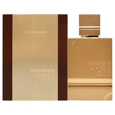Haramain Al Amber Oud Gold Edition for Unisex - Arabian Perfume for Women & Men - Long Lasting Fragrance with Bergamot, Jasmine, Patchouli, Musk, Vanilla Notes - Arabic Eau de Parfum Spray - 3.33 oz
