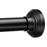 ENJOYBASICS Matte Black Shower Curtain Rod 33 to 72 Inches, 1 Inch Stainless Steel Adjustable Spring Tension Rods No Drill for Bathroom, Closet, Window, Room Divider, Never Rust, Non Slip