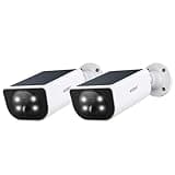 AOQEE Security Cameras Wireless Outdoor-2.4Ghz WiFi Home Security Cameras with built-in Solar Panel, 2K Color Night Vision, Cloud Storage (optional), PIR Detection, Waterproof, Works with Alexa, S1 2P