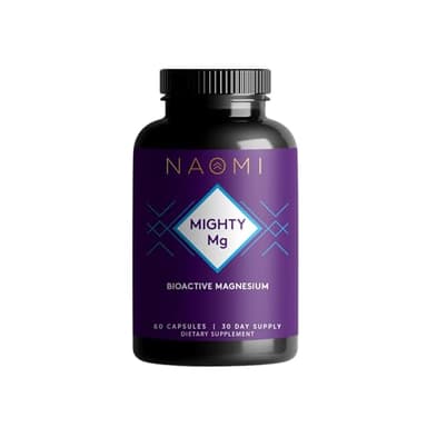NAOMI Mighty Mg Magnesium Glycinate & Malate Complex 360mg, High Absorption Formula, Elemental Magnesium Supports Heart Health, Strong Bones, Better Sleep, Gluten-Free, Non-GMO, Vegan, 60 Veggie Caps