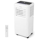 COSTWAY Portable Air Conditioner, 8000 BTU Portable AC Unit with Fan & Dehumidifier, Smart Sleep Mode, 24H Timer, Auto Swing & Window Installation Kit, Cools up to 250 Sq.Ft (8000 BTU)