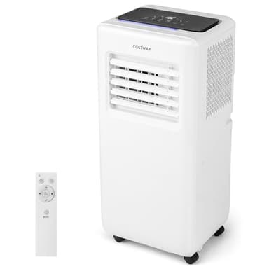 COSTWAY Portable Air Conditioner, 8000 BTU Portable AC Unit with Fan & Dehumidifier, Smart Sleep Mode, 24H Timer, Auto Swing & Window Installation Kit, Cools up to 250 Sq.Ft (8000 BTU)