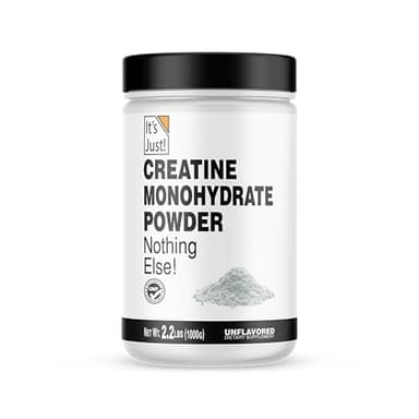 It's Just! - Creatine Monohydrate Powder, Pure Creatine Powder, Made in USA, 3rd Party Lab Tested, 5g Per Serving, Scoop Included, No Fillers, No Added Flavor (Unflavored, 1000g / 200 Servings)