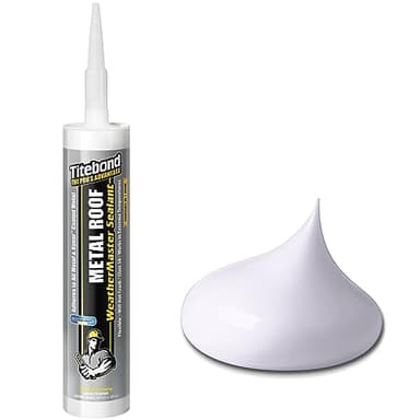 Titebond WeatherMaster Metal Roof Sealant, White – Premium Polymer Caulk for Aluminum, Copper, Galvanized Steel & Coated Metals, UV-Resistant – 61031, 9.5 Oz. Cartridge