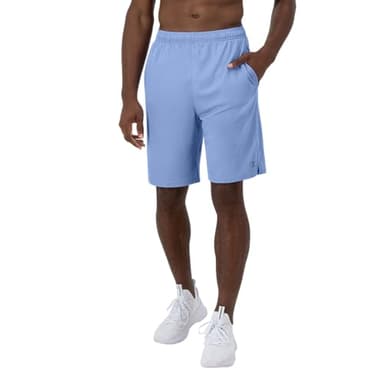 Champion Men's Sport Shorts, Standard Fit, 10 Inch Inseam, Lightweight Fabric, Moisture-Wicking, Available in Regular and Big & Tall, Plaster Blue, Large