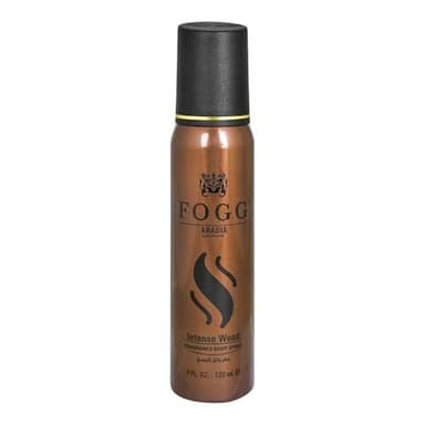 Fogg Intense Wood Amber Woody Mens Body Spray - Arabian Perfume Body Spray for Men - Opens with Notes of Lemon, Bergamot, Pepper, Ginger - 4 oz